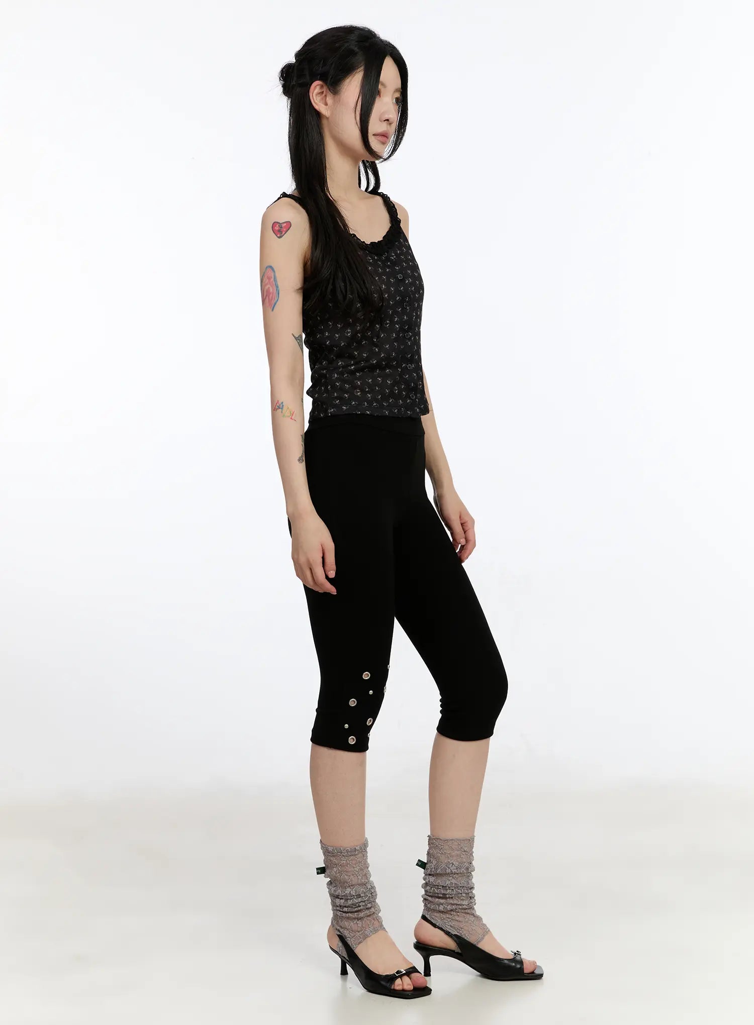 Schnallenriemen Kitten Heels Sandalen CA507
