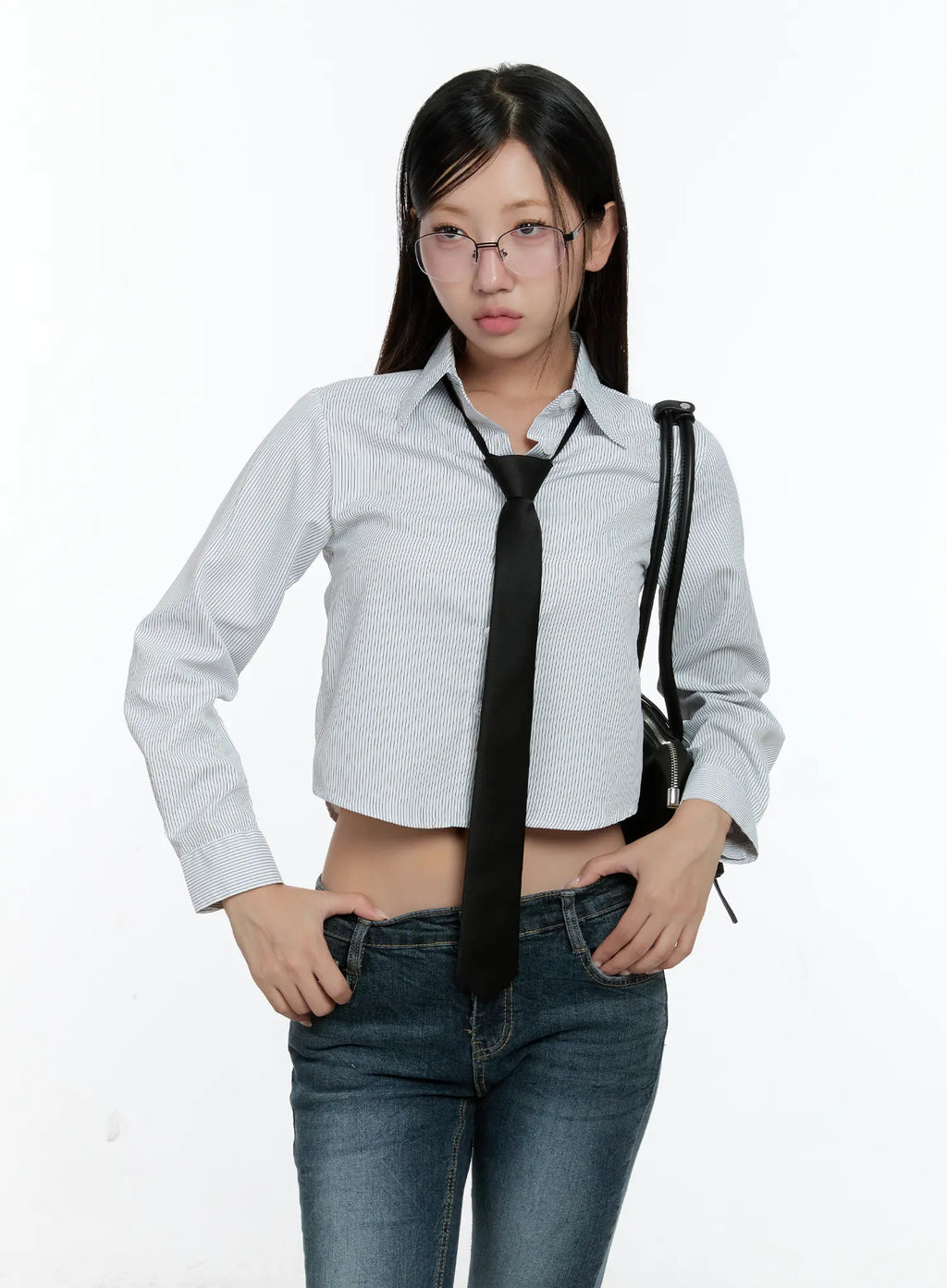 Schicke Minimalistische Modebrille mit Doppelstange CS518