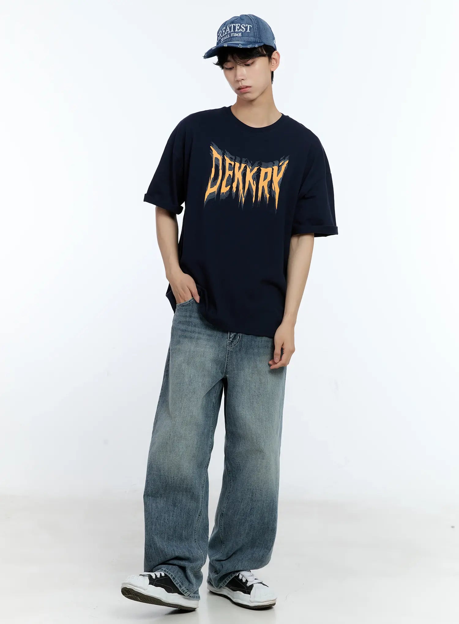 Herren Distressed-Denim Baseballmütze IL529