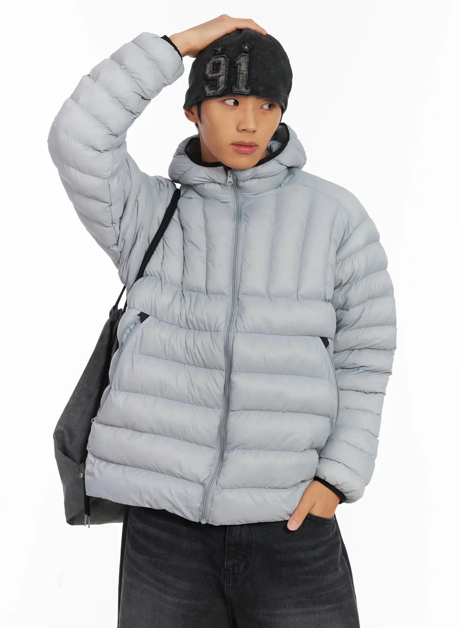 Herren gewaschene Denim Rippmütze ID511