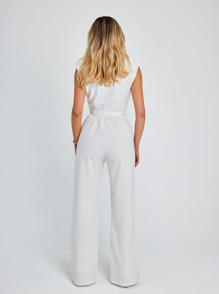 Ärmelloser Overall mit weitem Bein