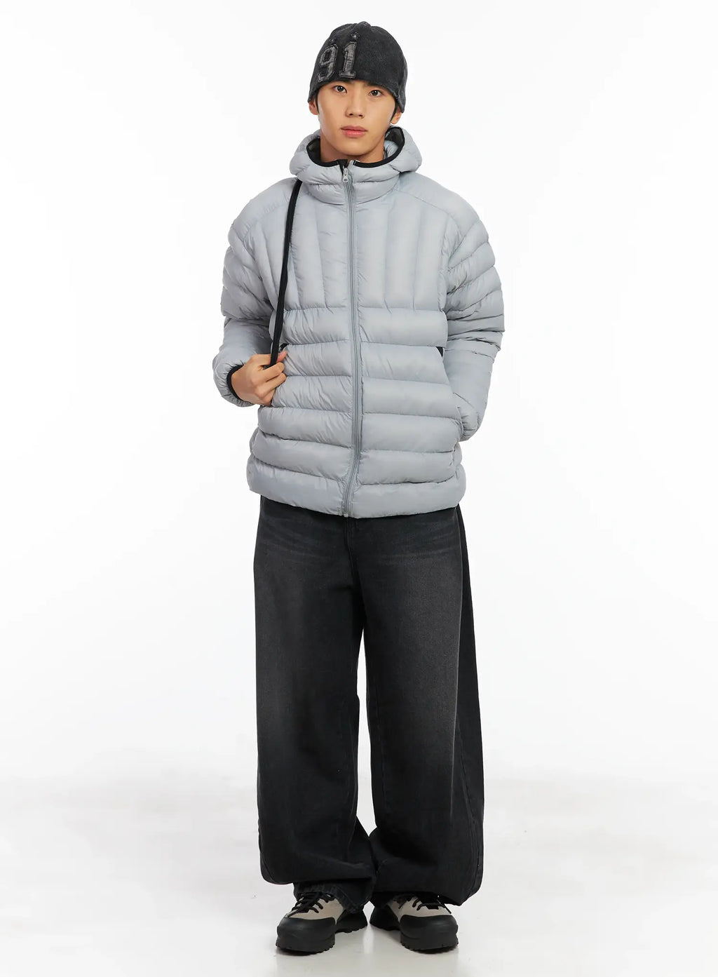 Herren gewaschene Denim Rippmütze ID511
