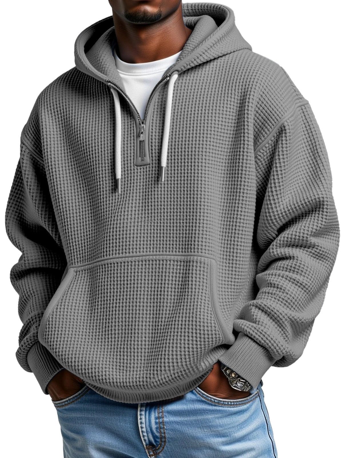 André | Waffel Quarter-Zip Kapuzenshirt