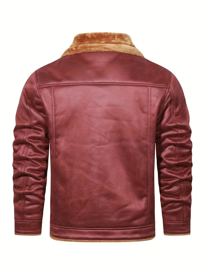 Frederik – Lässige Polyesterjacke Mit Kunstfellfutter