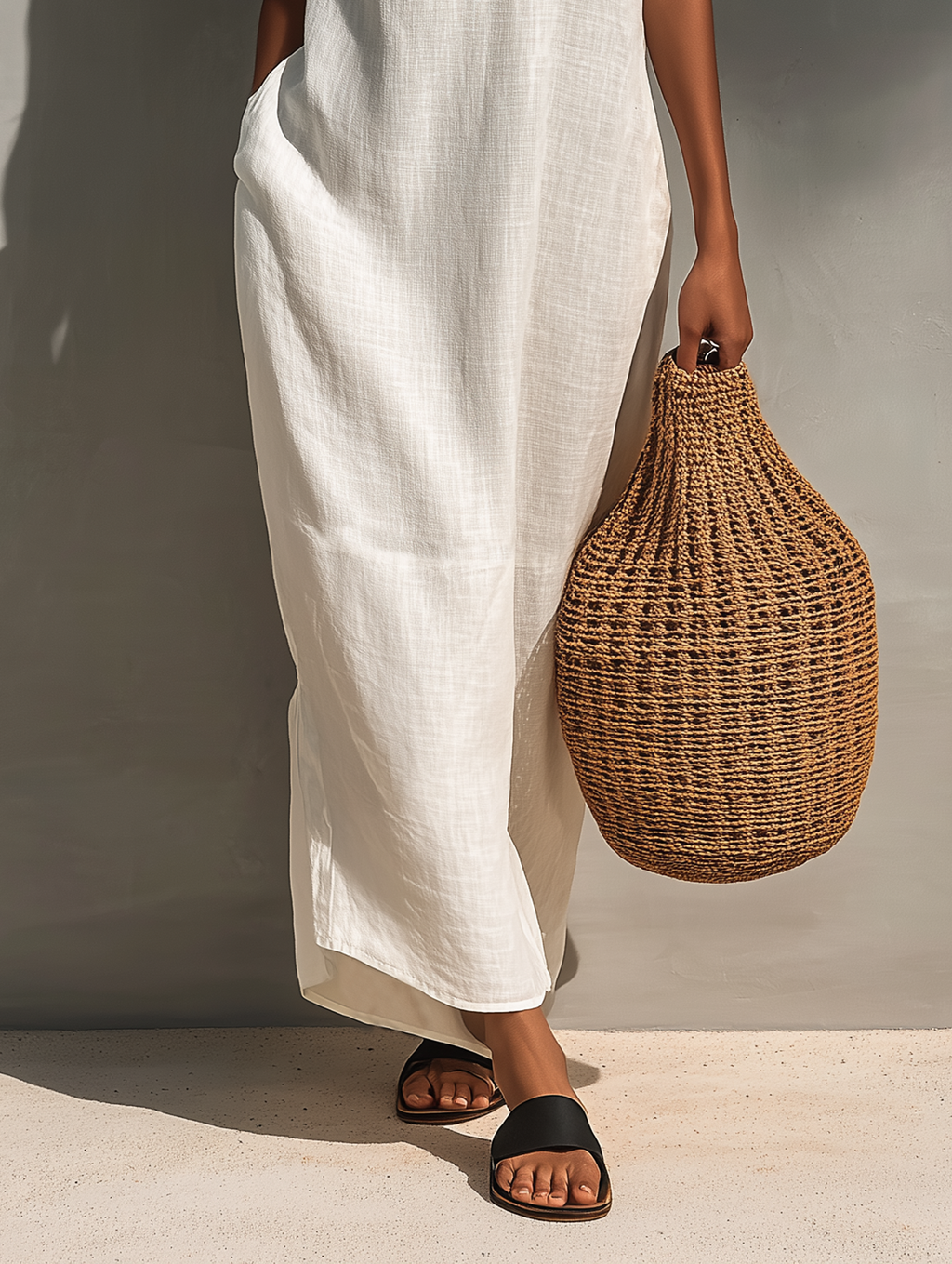 Marcelle | Minimalistisches Maxikleid ohne Ärmel