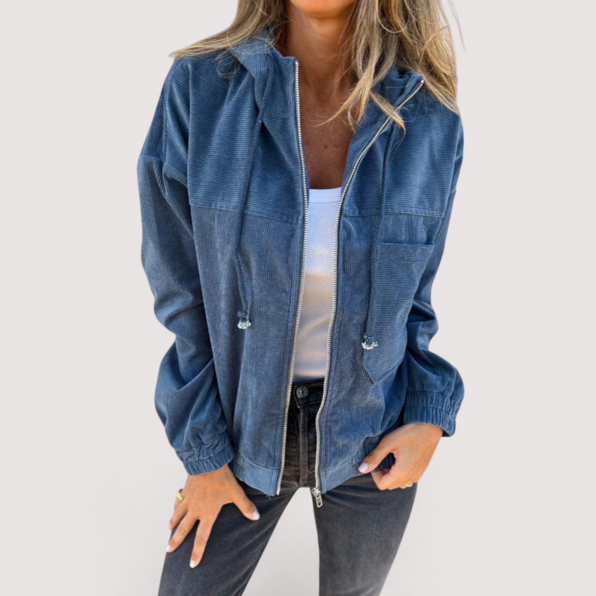 Marta Damen Cord-Kapuzenjacke – Lässig, Warm & Komfortabel