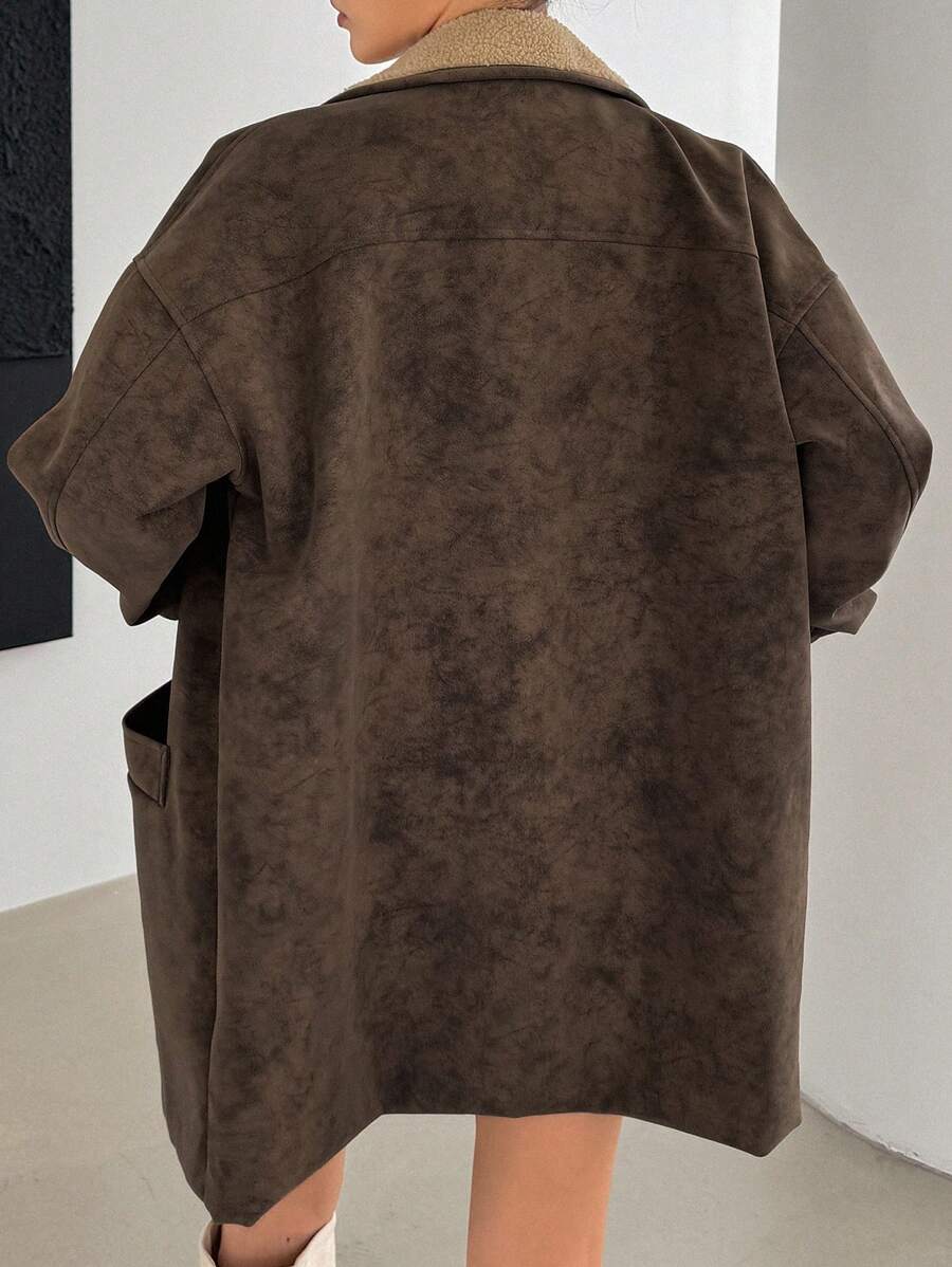 DAZY | Wildleder Sherpa gefütterte Jacke