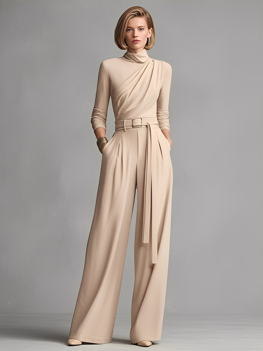 Sage | Baumwoll-Overall in neutralen Farben mit gerafftem Bund