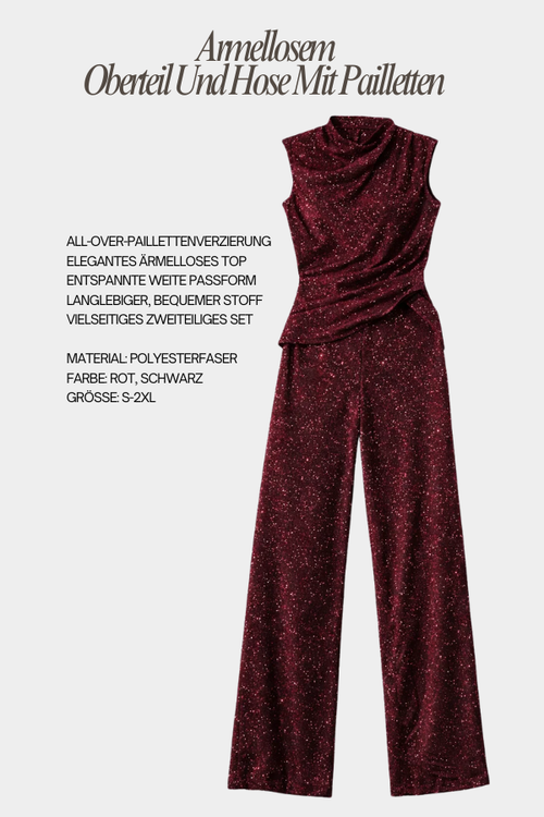 Ärmelloses Oberteil | Oberteil Und Hose Mit Pailletten