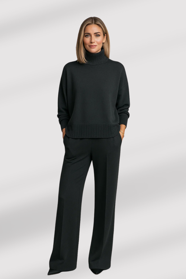 Lara | Loungewear-Set aus Strick mit Rollkragen
