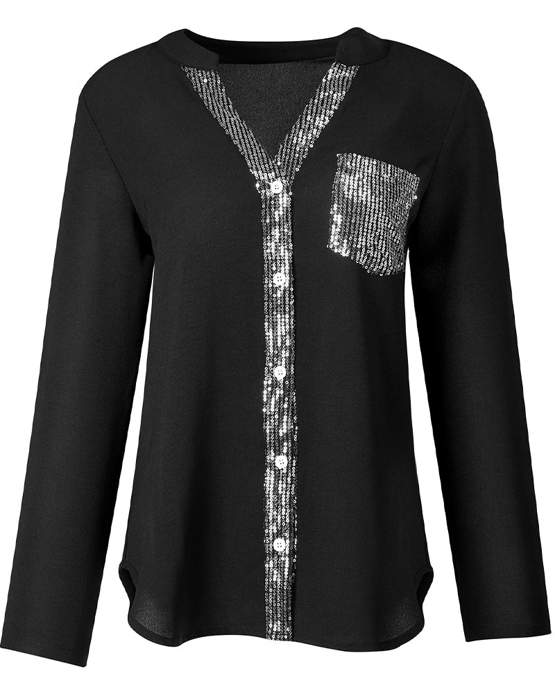Anne | Lässiges Top mit Pailletten-Details