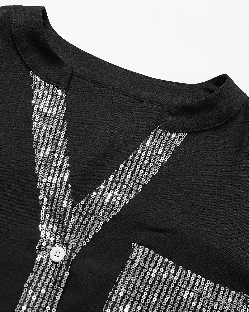 Anne | Lässiges Top mit Pailletten-Details