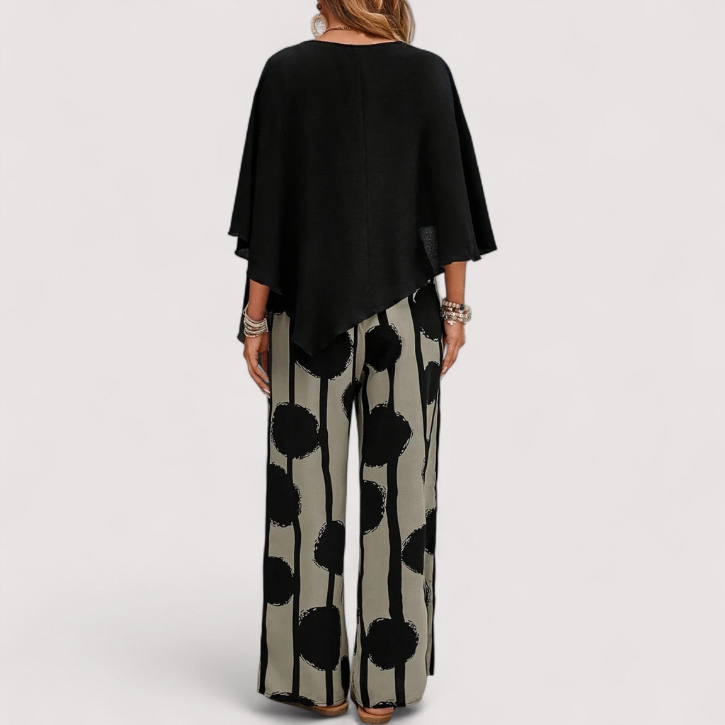 Damen Outfit – Asymmetrisches Print-Set, Modern & Stylisch