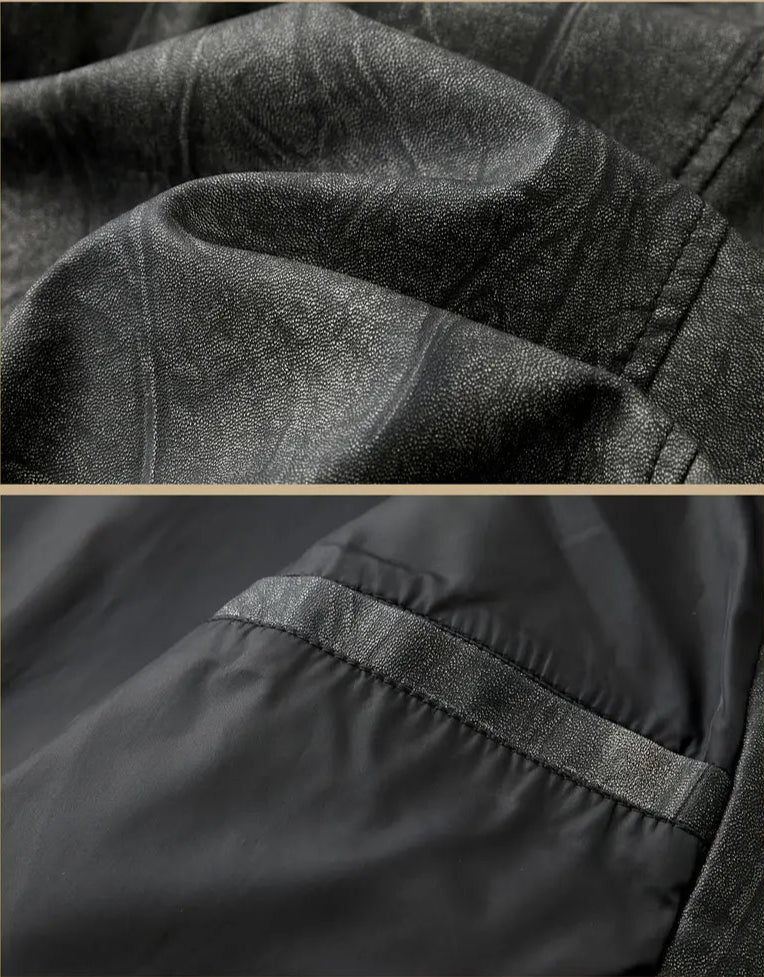 Julien – Lederjacke mit Lokomotivkragen