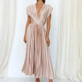 Lisi Maxikleid mit V-Ausschnitt und Plissee