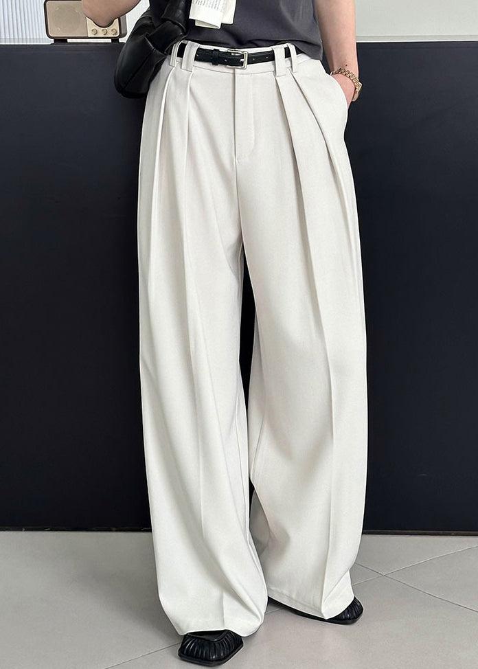 Beigefarbene Hochtaillierte Hose mit Taschen