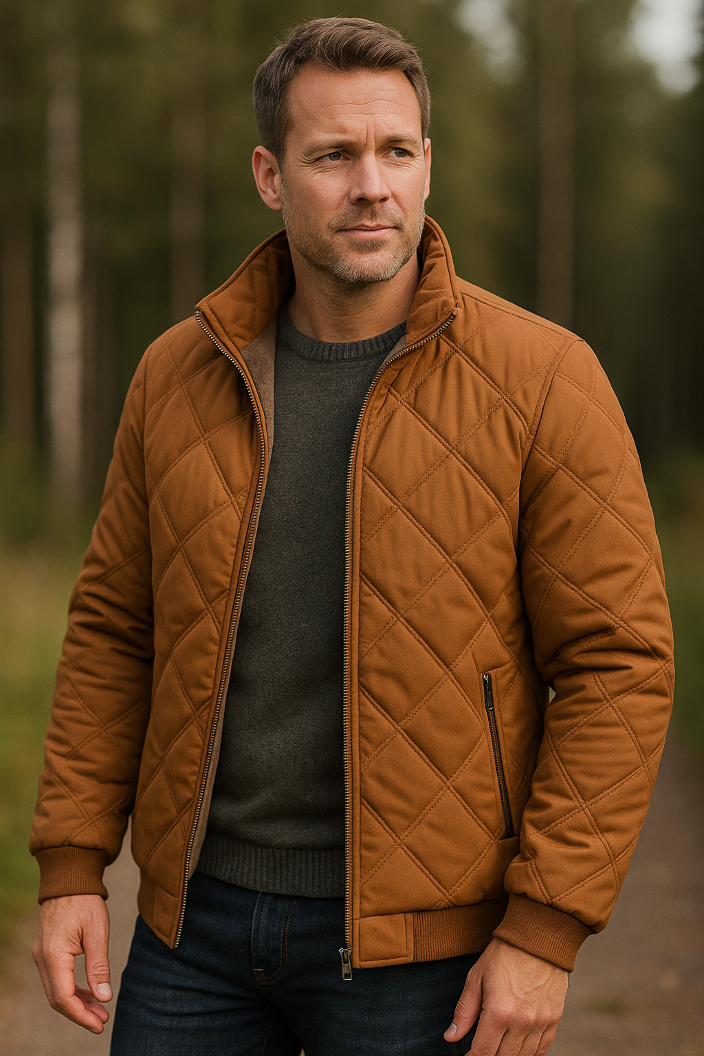 Orlando | Jacke mit Rautenmuster und Stehkragen