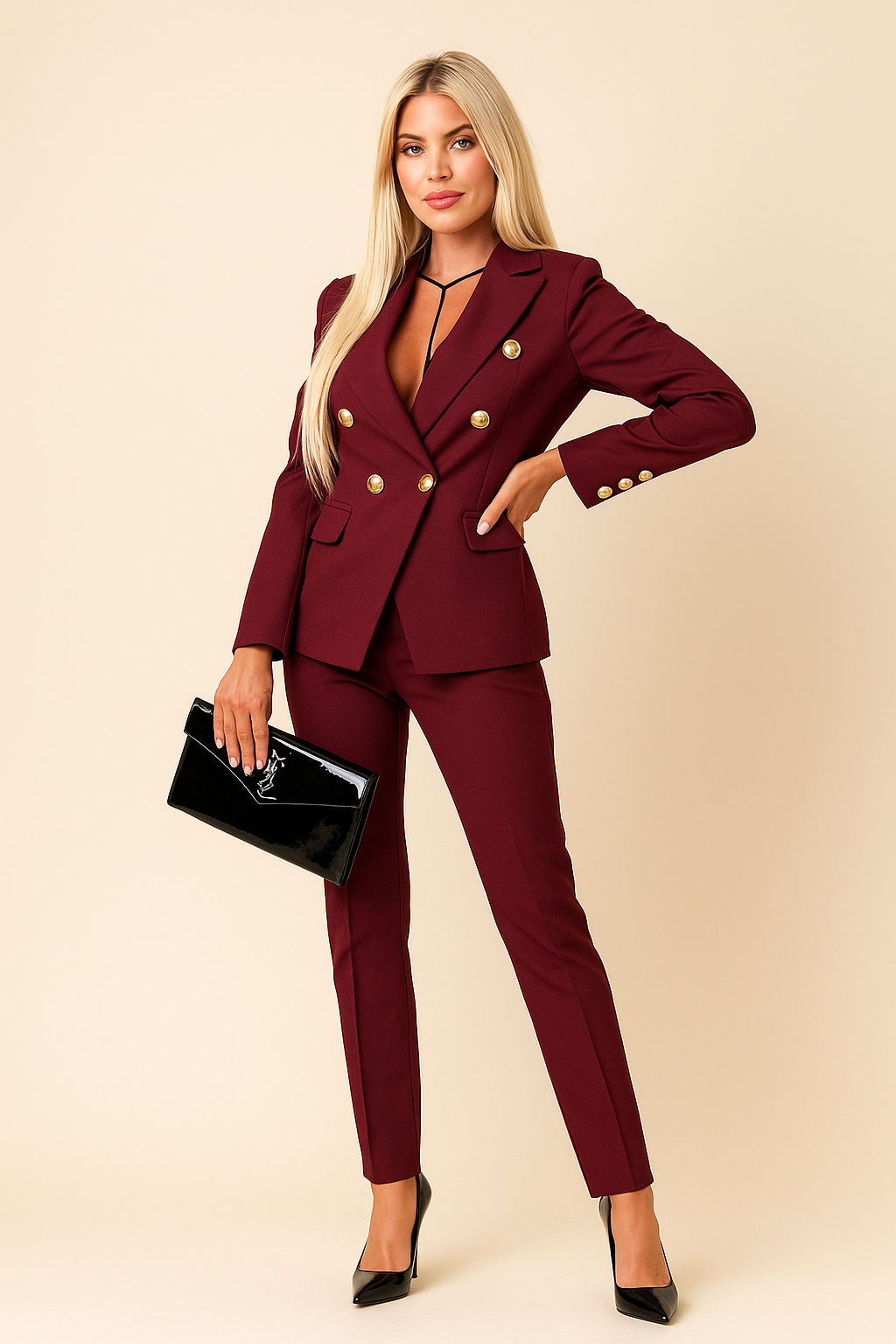 Rina | Anzugset – Doppelreihiger Blazer & Maßhose