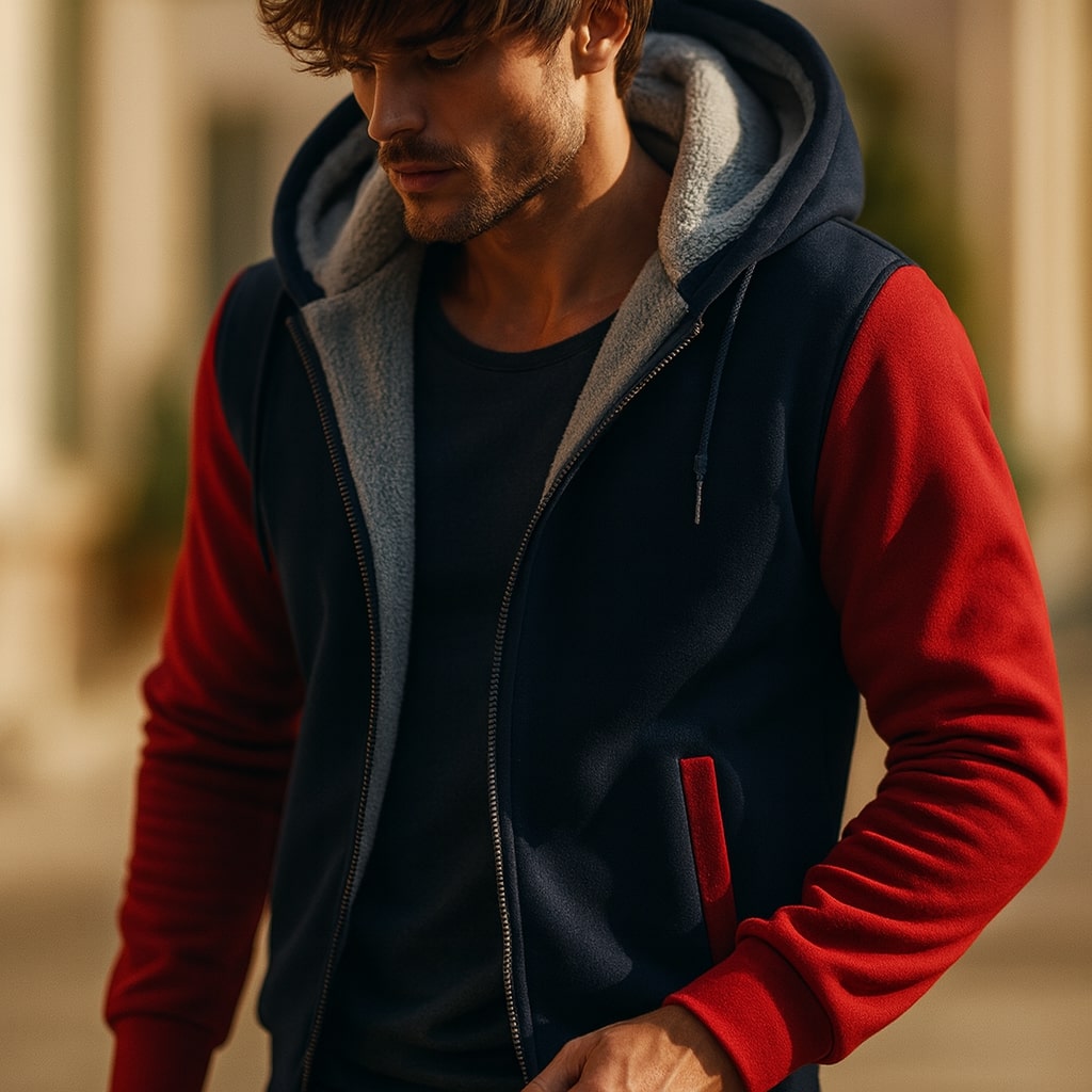 Roque - Strukturierte Jacke mit Kapuze und Reißverschluss