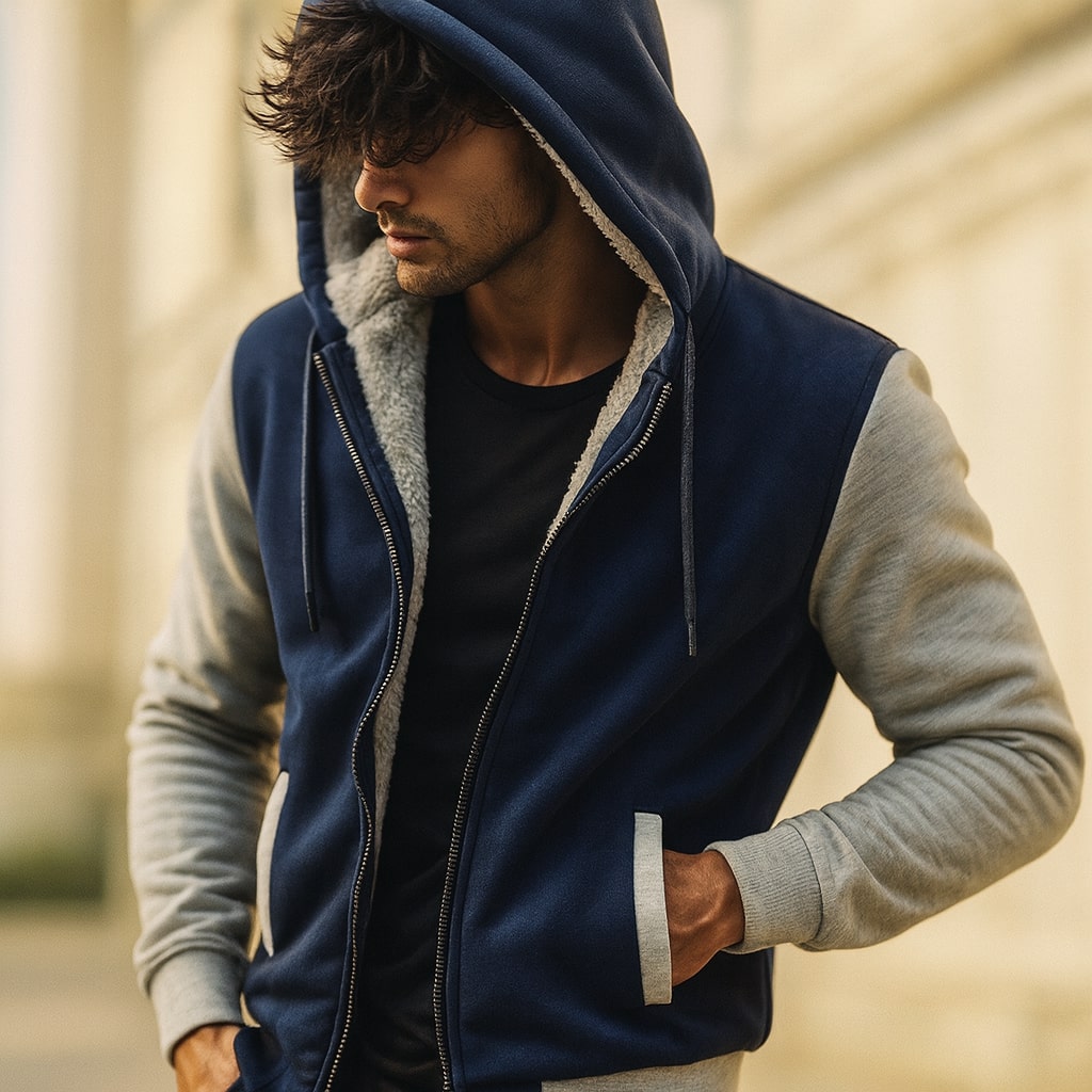 Roque - Strukturierte Jacke mit Kapuze und Reißverschluss