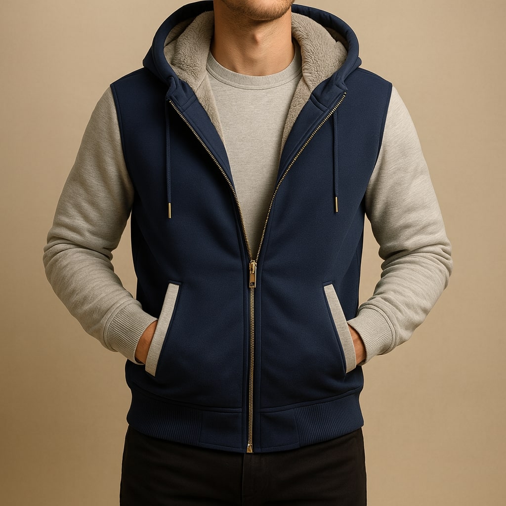 Roque - Strukturierte Jacke mit Kapuze und Reißverschluss