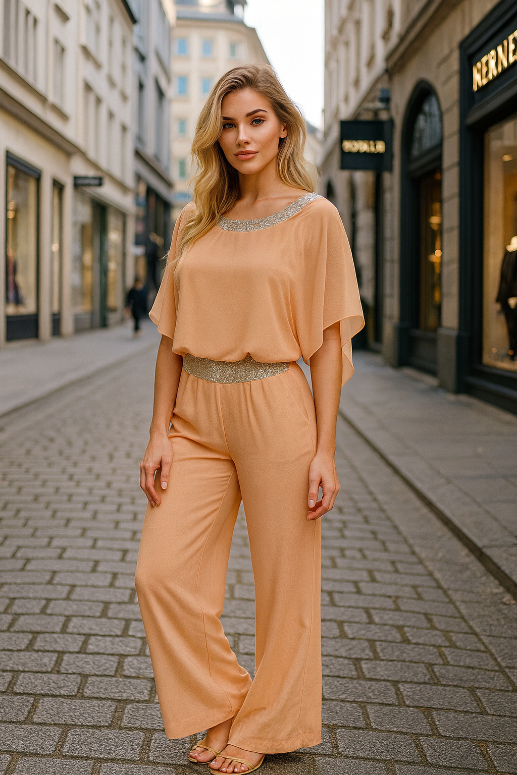 Liza | zweiteiliges Set im Colorblock-Stil mit Pailletten