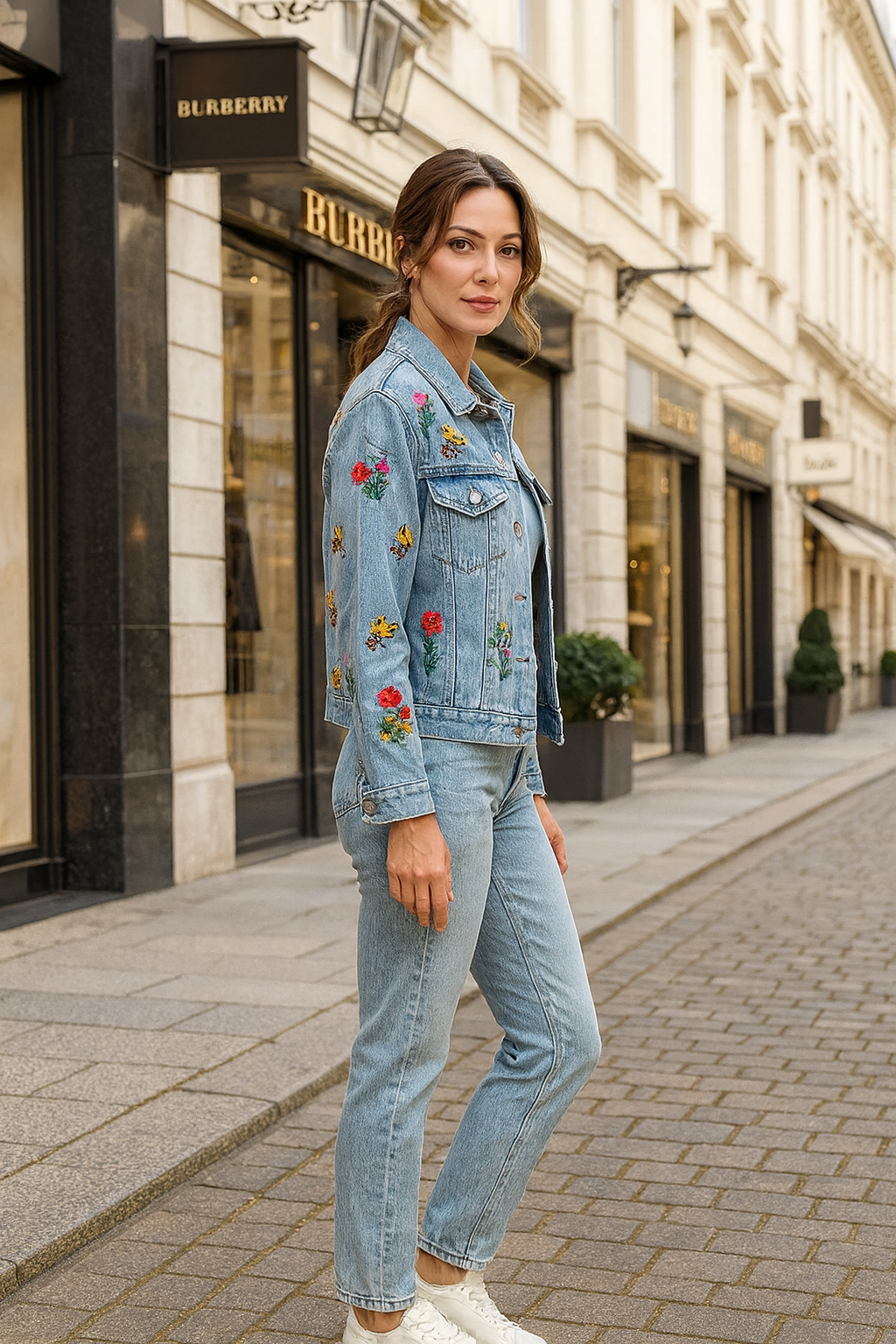 Seanna| Zeitlose Jeansjacke mit Stickereien