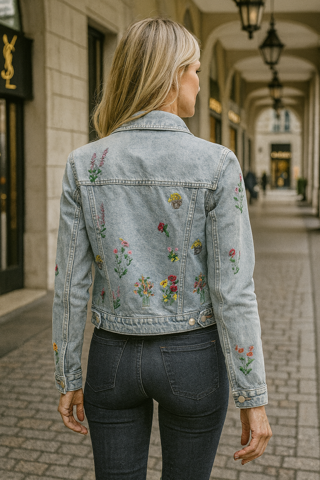 Seanna| Zeitlose Jeansjacke mit Stickereien