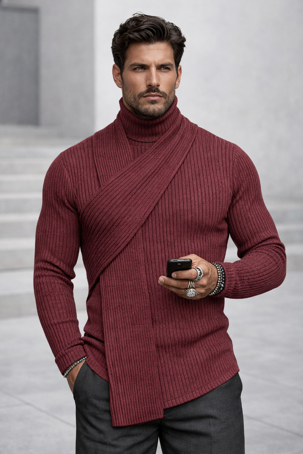 Elin | Minimal Rollkragen-Top