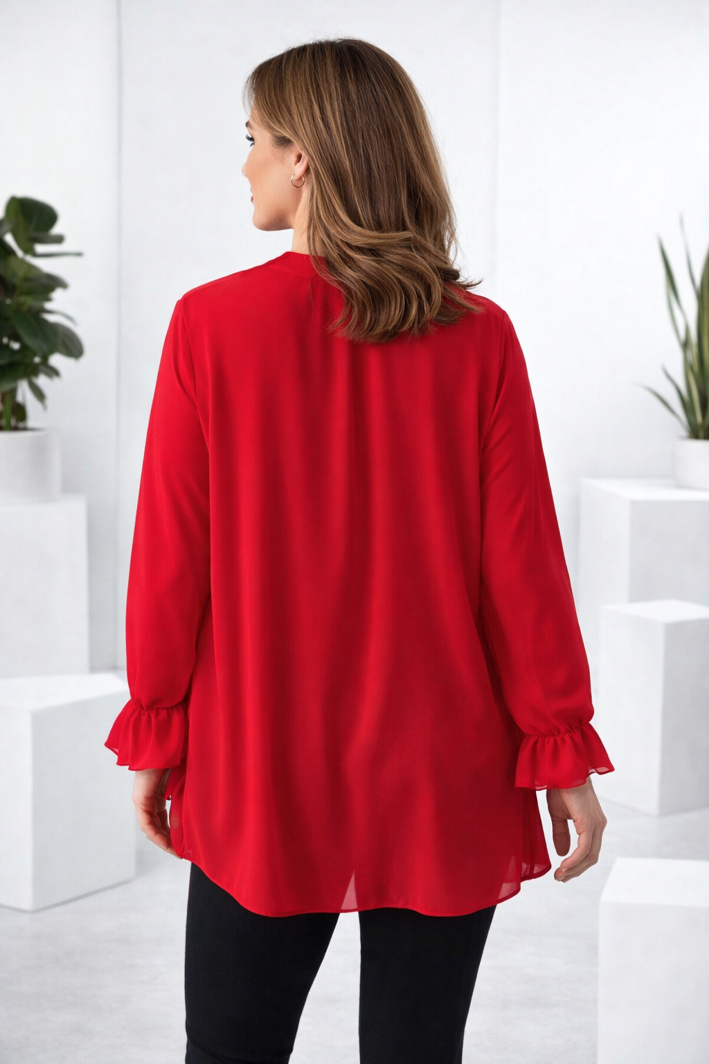 Langärmliges | Chiffon-Shirt