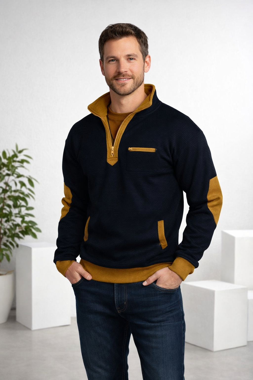 Kragen | Pullover mit Viertelreißverschluss