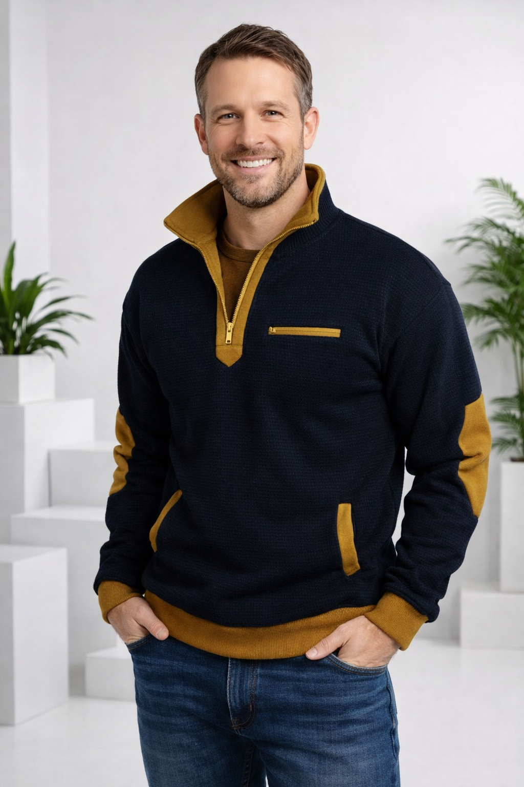 Kragen | Pullover mit Viertelreißverschluss