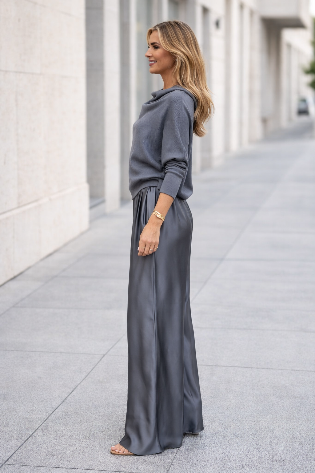 Nysa | Satinhose und Bluse Set