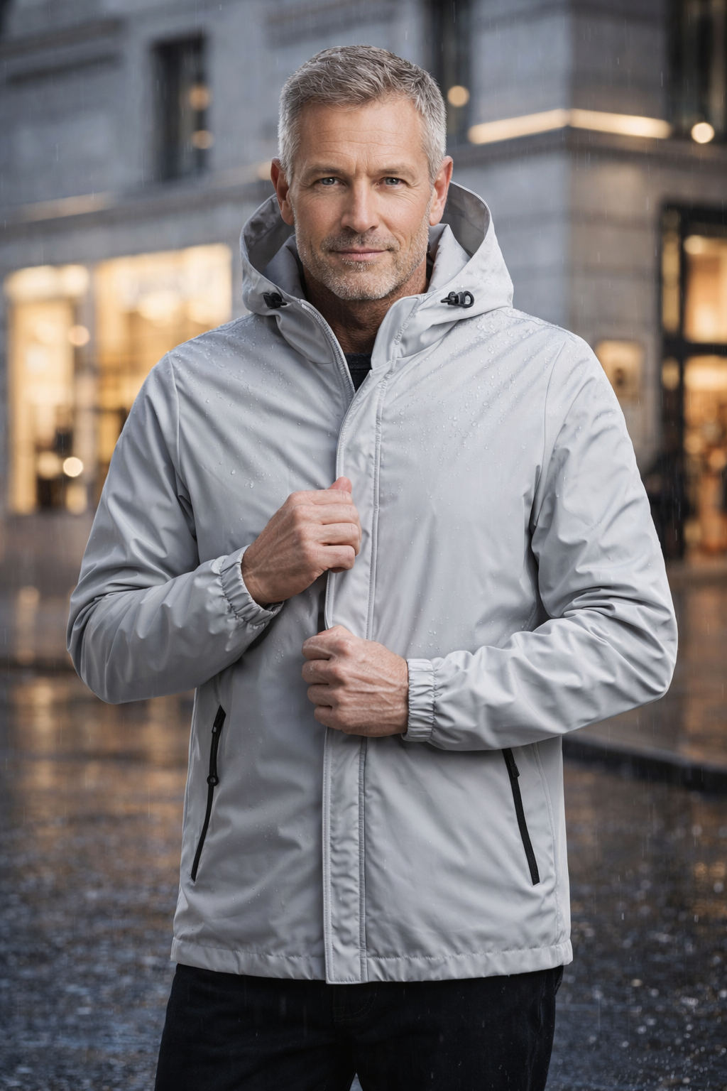 Oleg | Jacke mit Kapuze und langen Ärmeln mit Reißverschluss