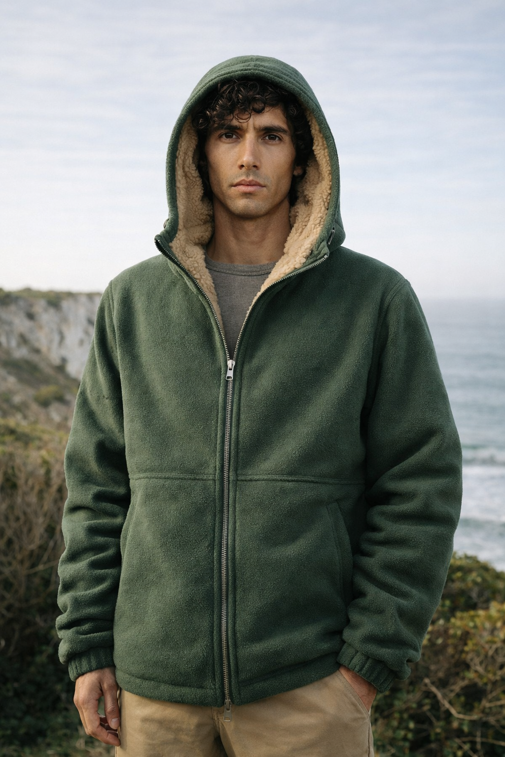 Herren Fleece-Jacke aus Sherpa