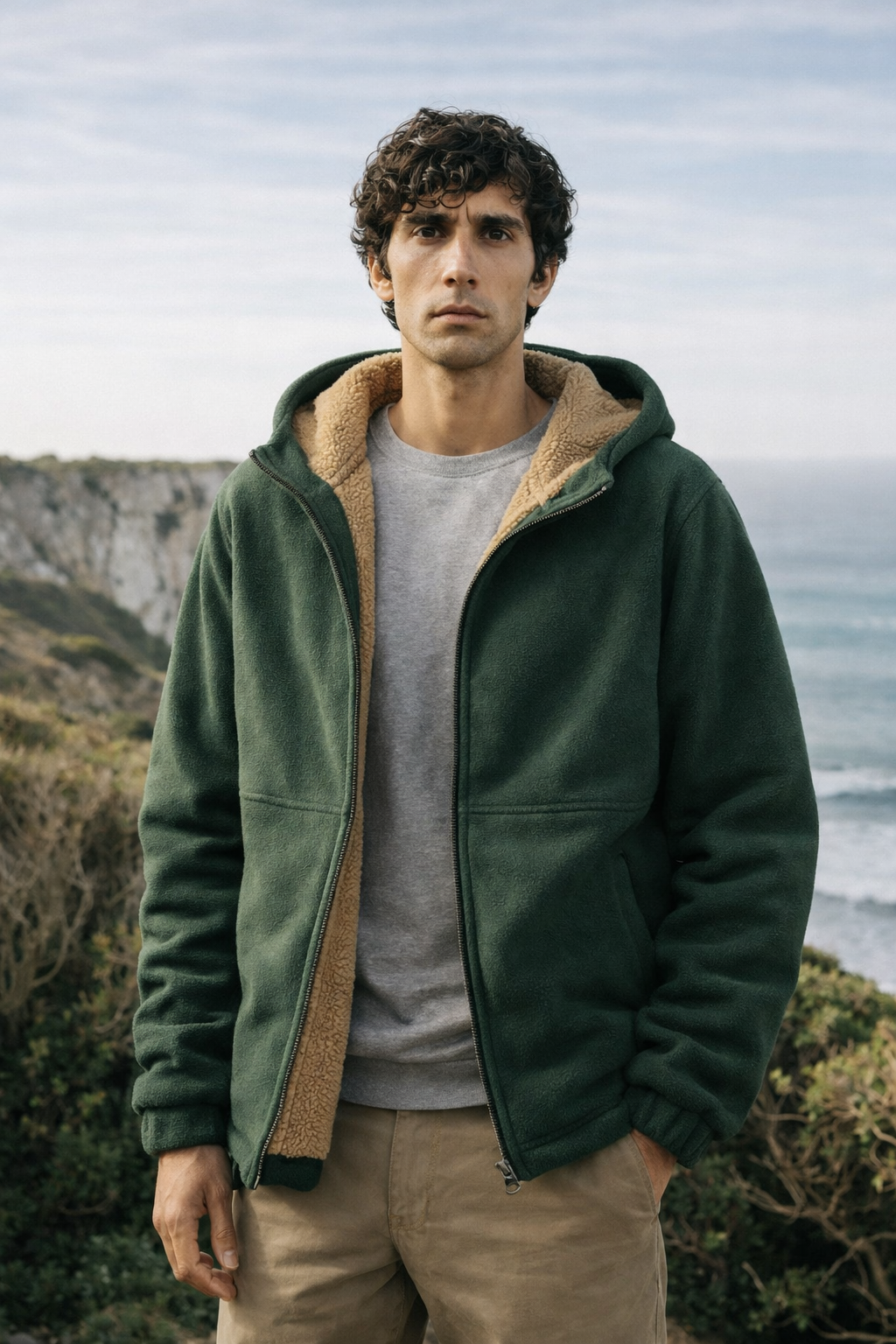 Herren Fleece-Jacke aus Sherpa