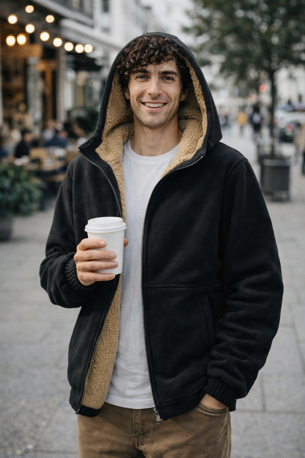 Herren Fleece-Jacke aus Sherpa