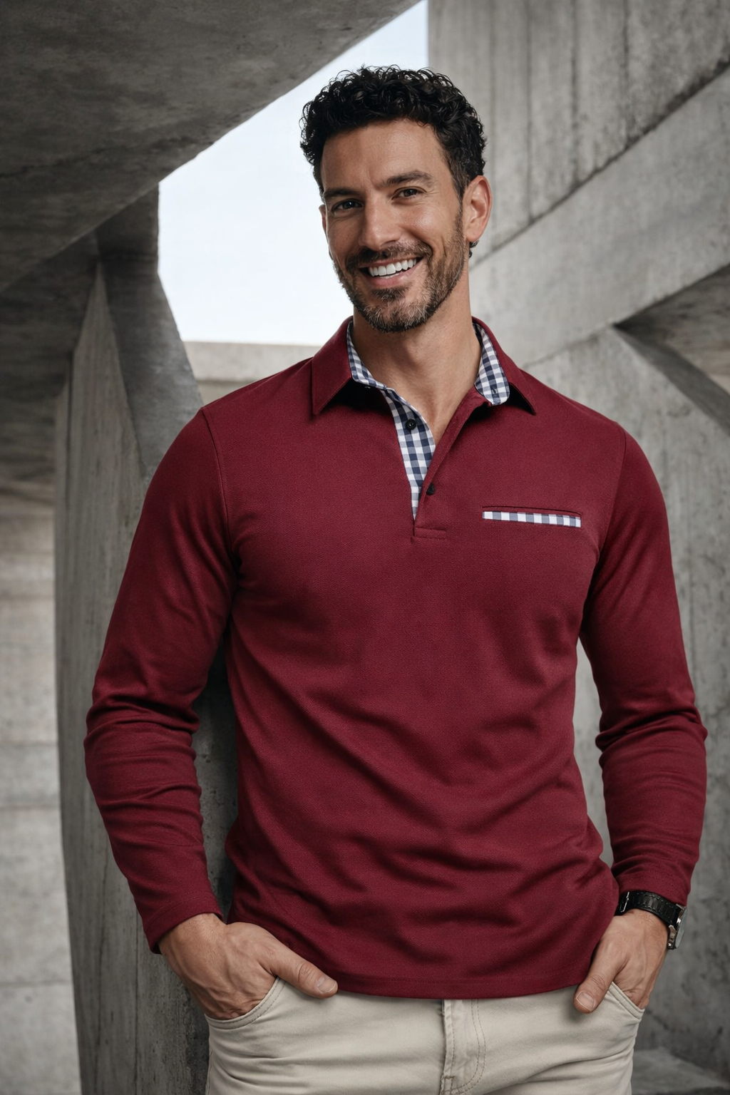 Herren Langarm-Poloshirt – Luxus, Stilvoll & Komfortabel