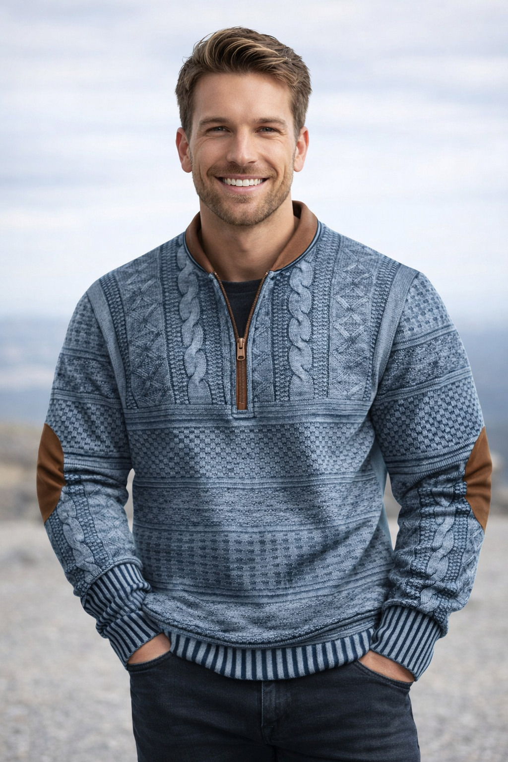 BOSSHARD | Strickpullover mit Reißverschlussdetail