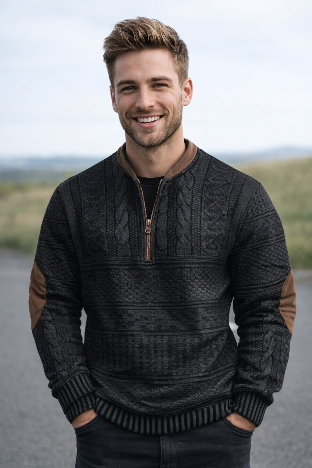 BOSSHARD | Strickpullover mit Reißverschlussdetail