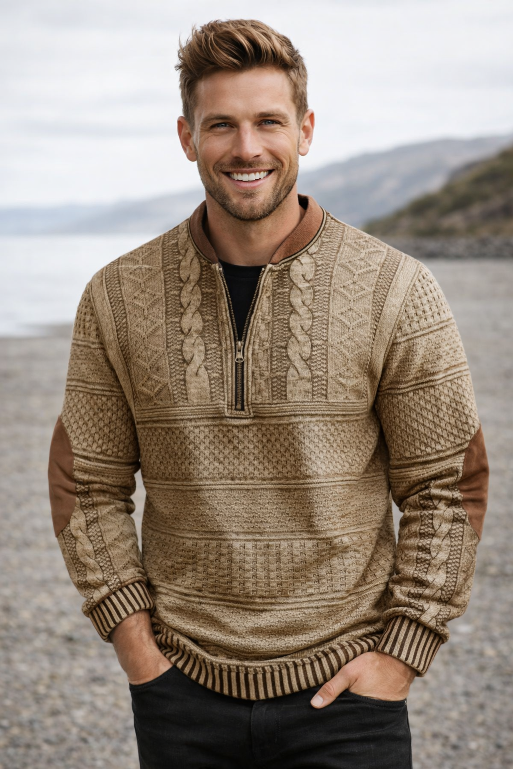 BOSSHARD | Strickpullover mit Reißverschlussdetail