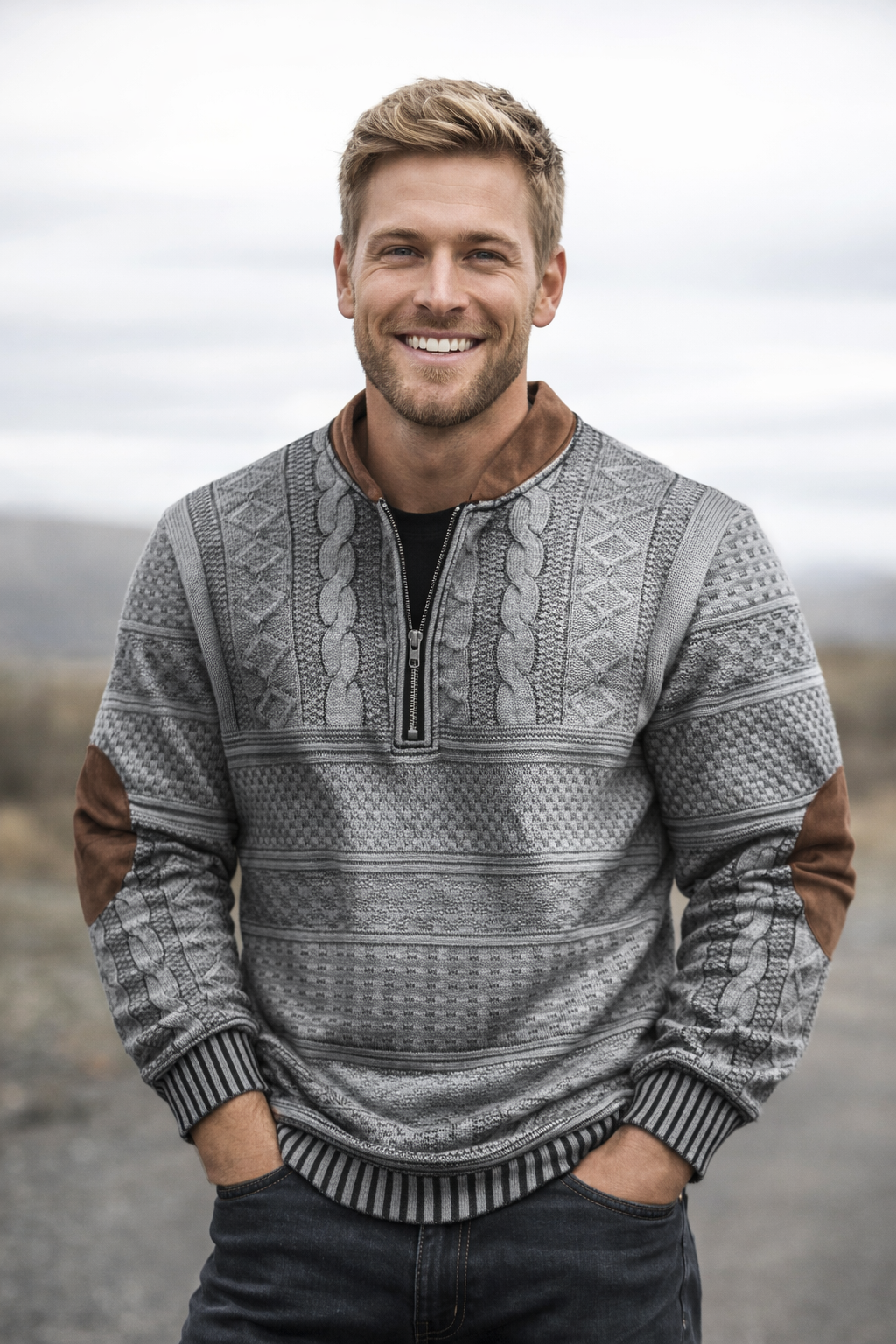 BOSSHARD | Strickpullover mit Reißverschlussdetail