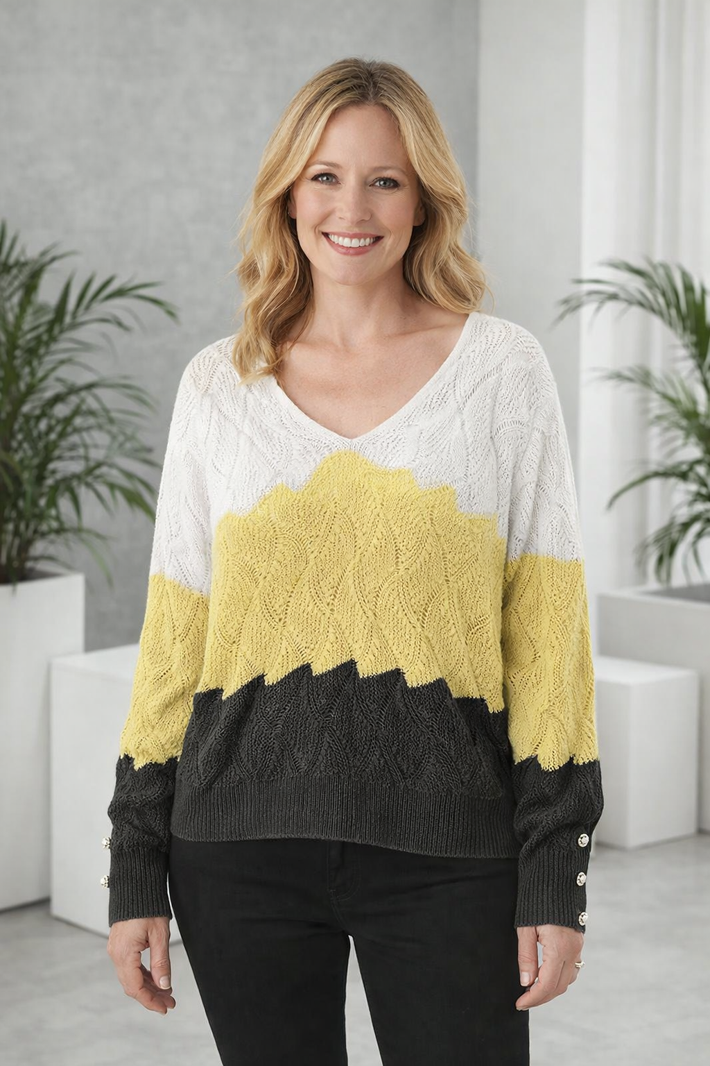Renilda | Eleganter Strickpullover Mit V-Ausschnitt