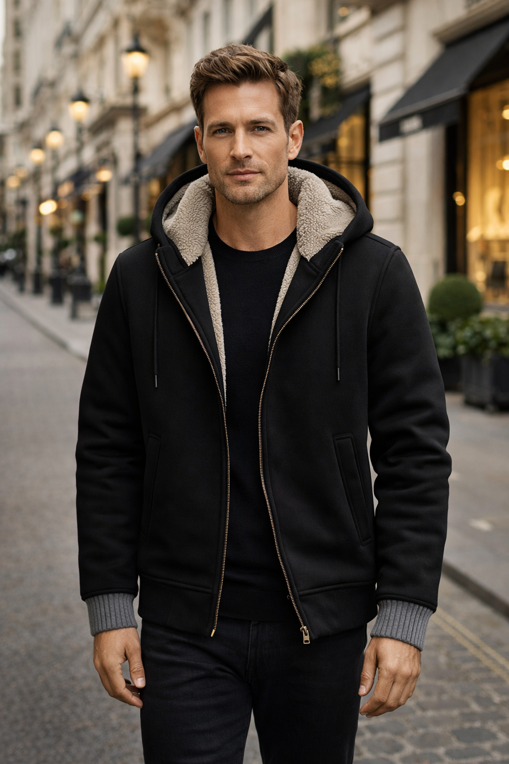 Roque - Strukturierte Jacke mit Kapuze und Reißverschluss