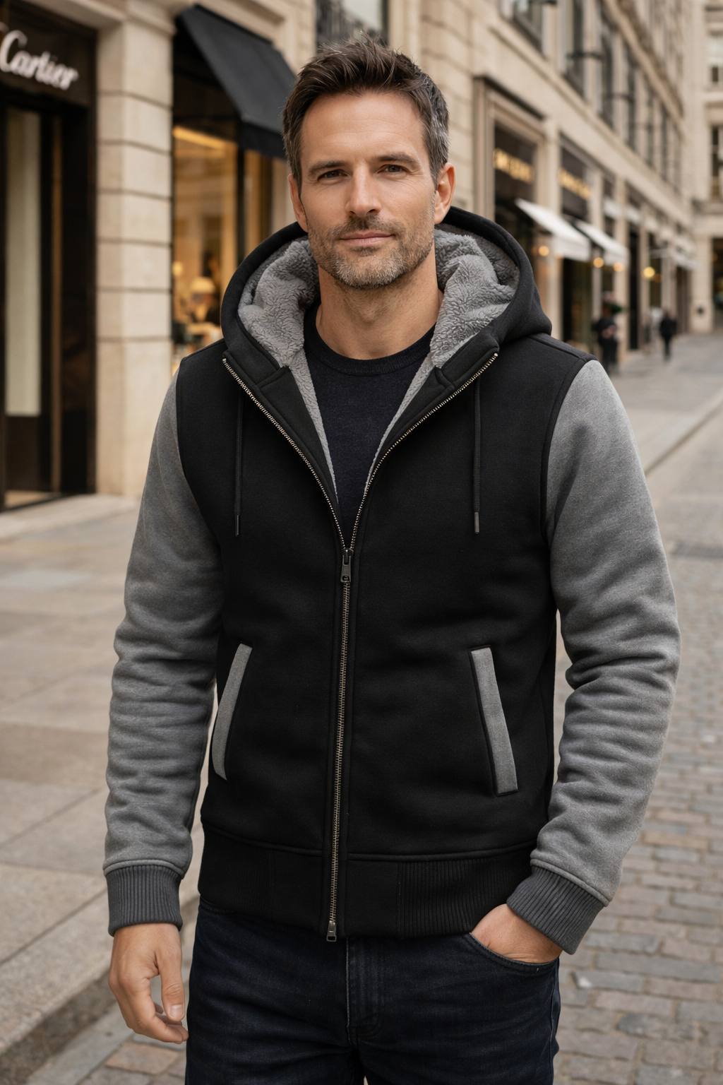 Roque - Strukturierte Jacke mit Kapuze und Reißverschluss