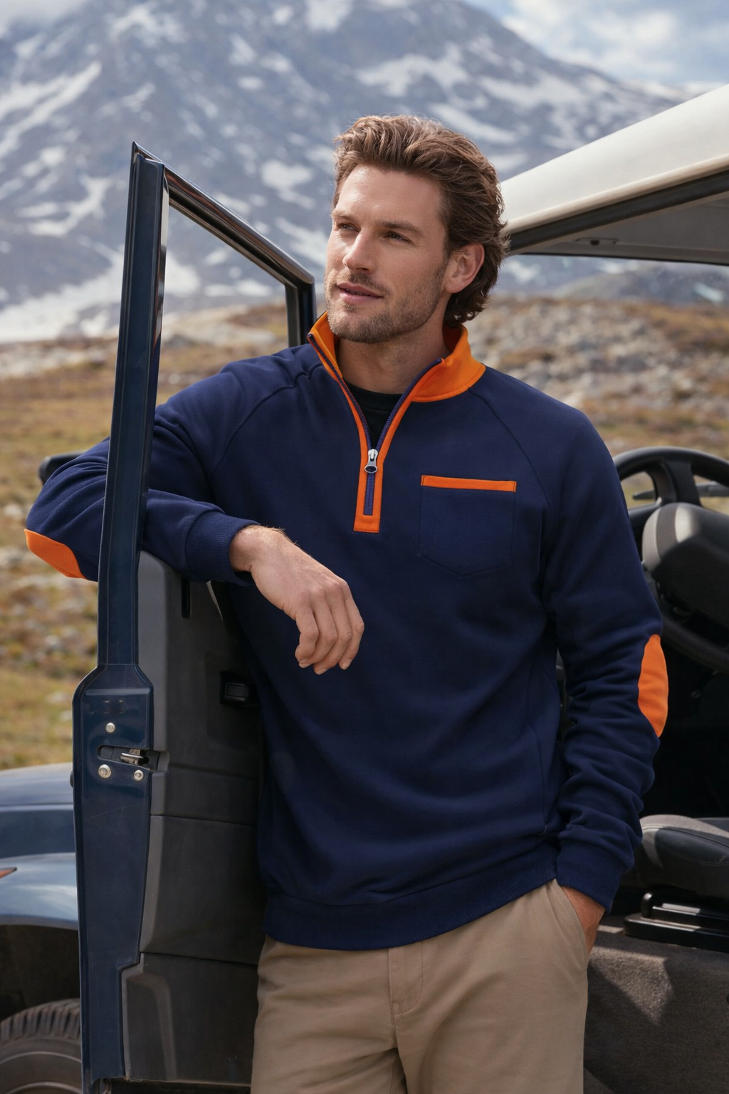 Lovas | Herrenpullover mit halbem Reißverschluss