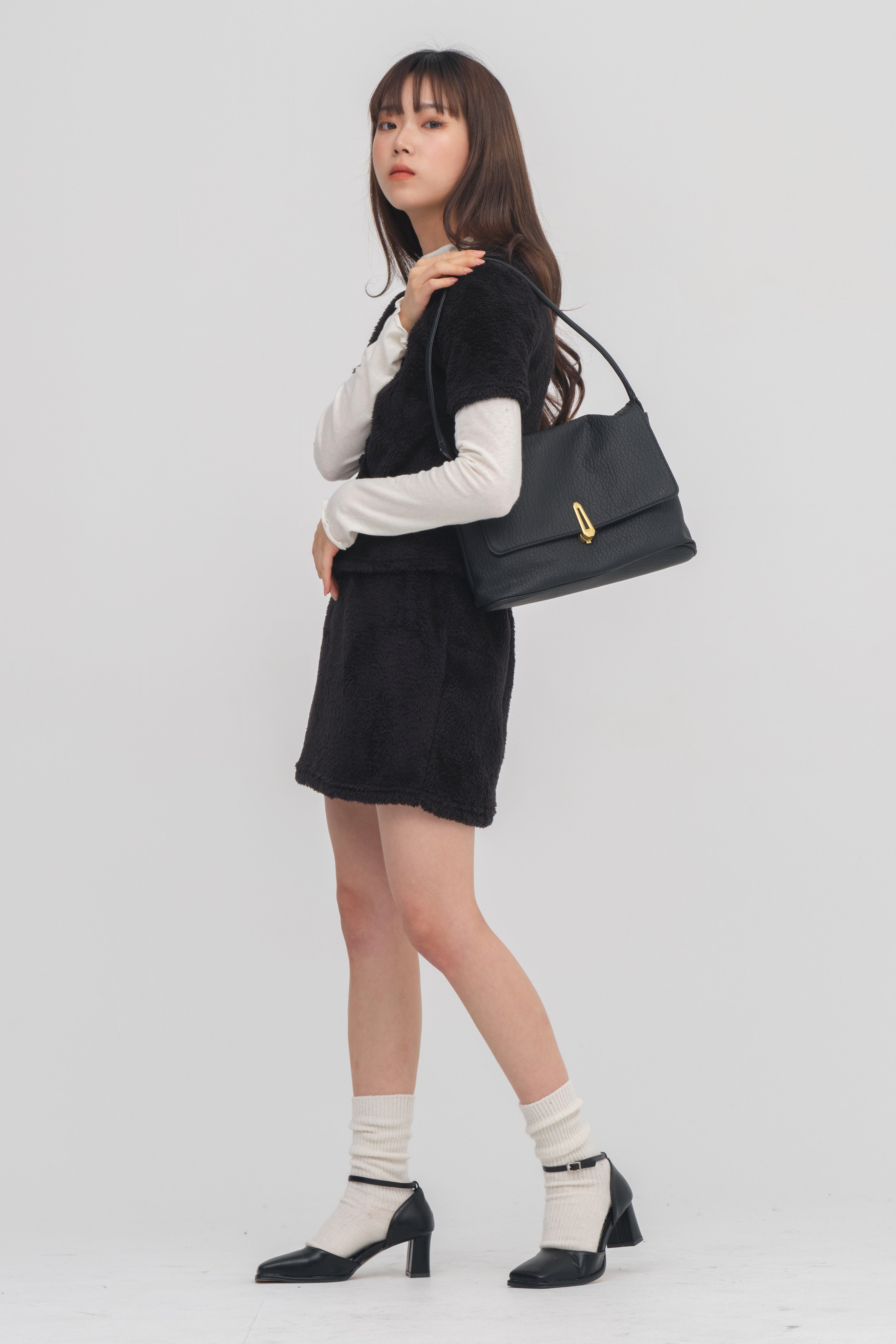 Quadratische Mary Jane Mid Heels