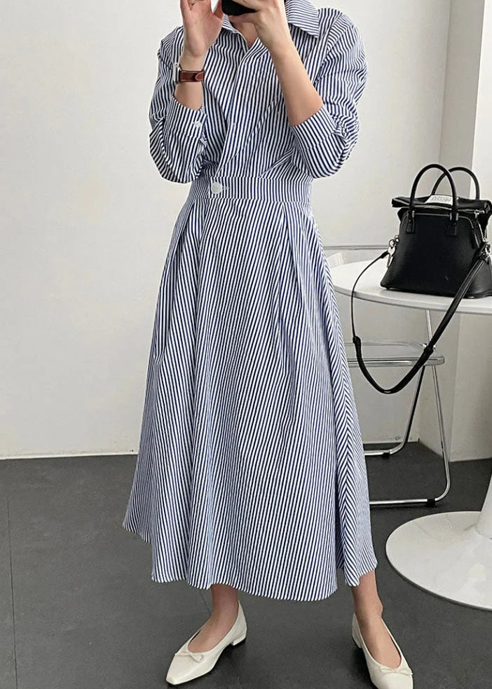 Suzzie | Midikleid mit Streifen und Taillengürtel
