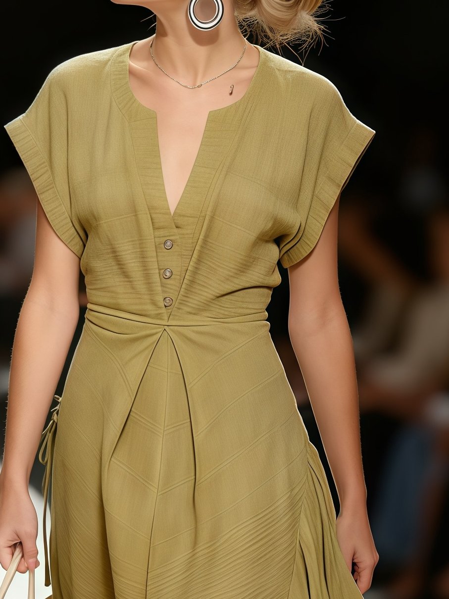 Noemi | Ärmelloses Kleid mit V-Ausschnitt