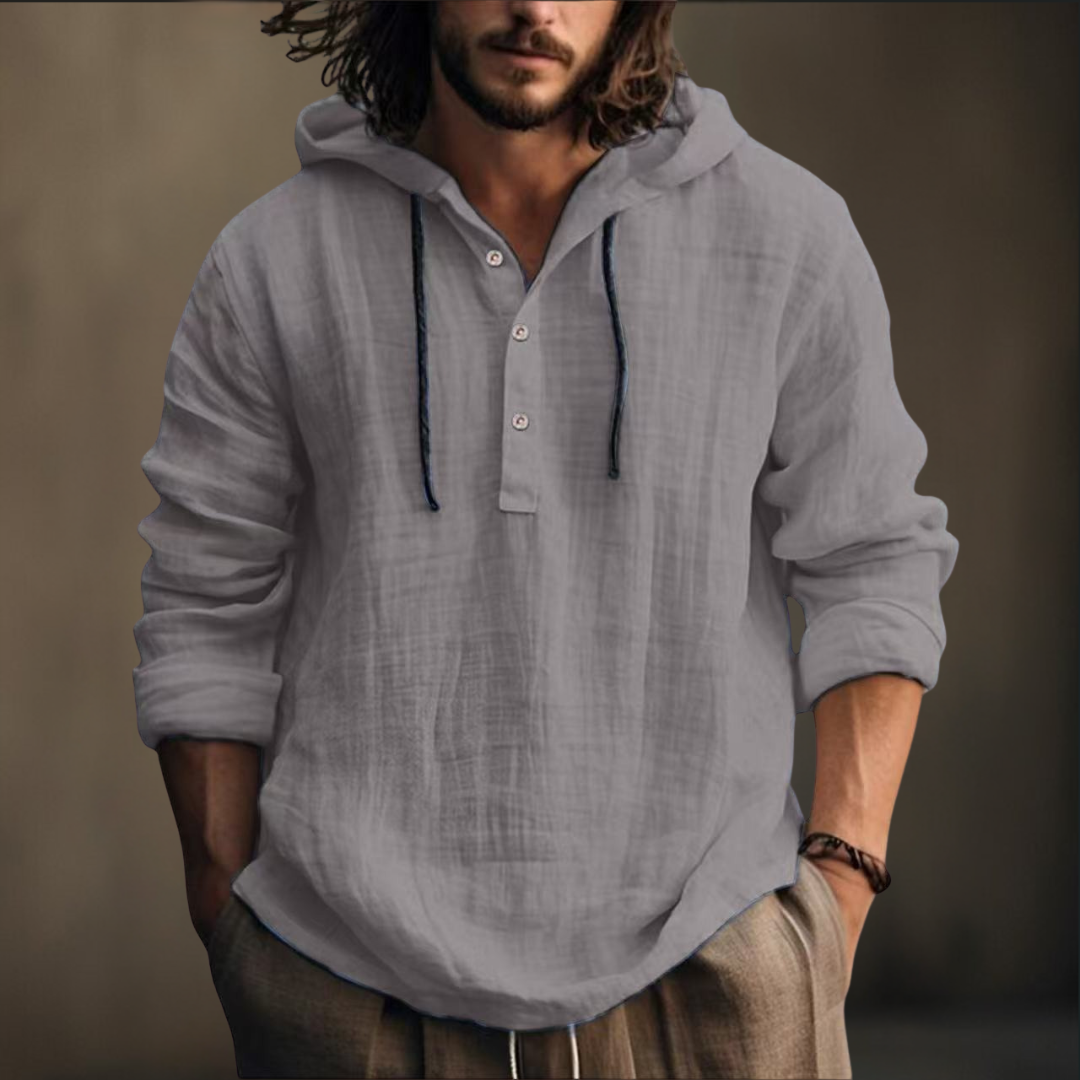 Bradley | Elegantes Langarm Hemd Mit Kapuze